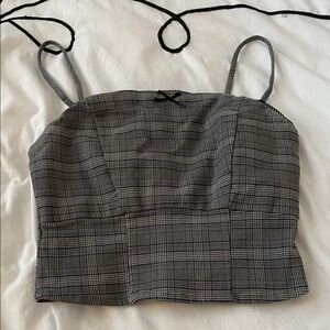 Wild Fable Plaid Camisole in Charcoal and Light Gray